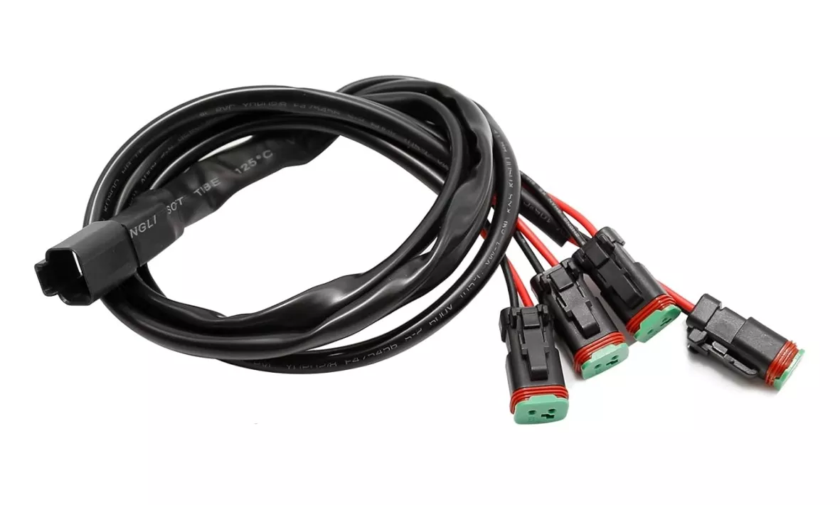 Arnés de conector eléctrico automotriz impermeable – Arnés de cableado para barra de luz LED de 4 pi